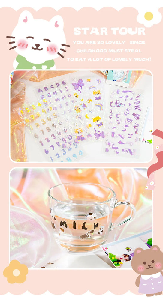 4 Sheets Star Cruise Series Sticker Cute Animals Scrapbooking Decorative Sticker DIY Diary Album Stick Label Kawaii Stationery (ONLINE ORDER ONLY)