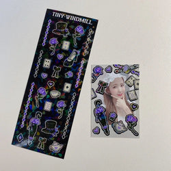 Ins Retro Rose Laser Sticker Scrapbooking Decorative Sticker DIY Diary Album Stick Label Korean Kawaii Stationery (ONLINE ORDER ONLY)