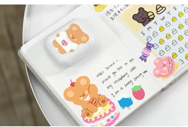 Kawaii Soft Bear Rabbit Decorative Stickers Adhesive Stickers DIY Diary Stationery Stickers Children Gift School Office Supplies (ONLINE ORDER ONLY)