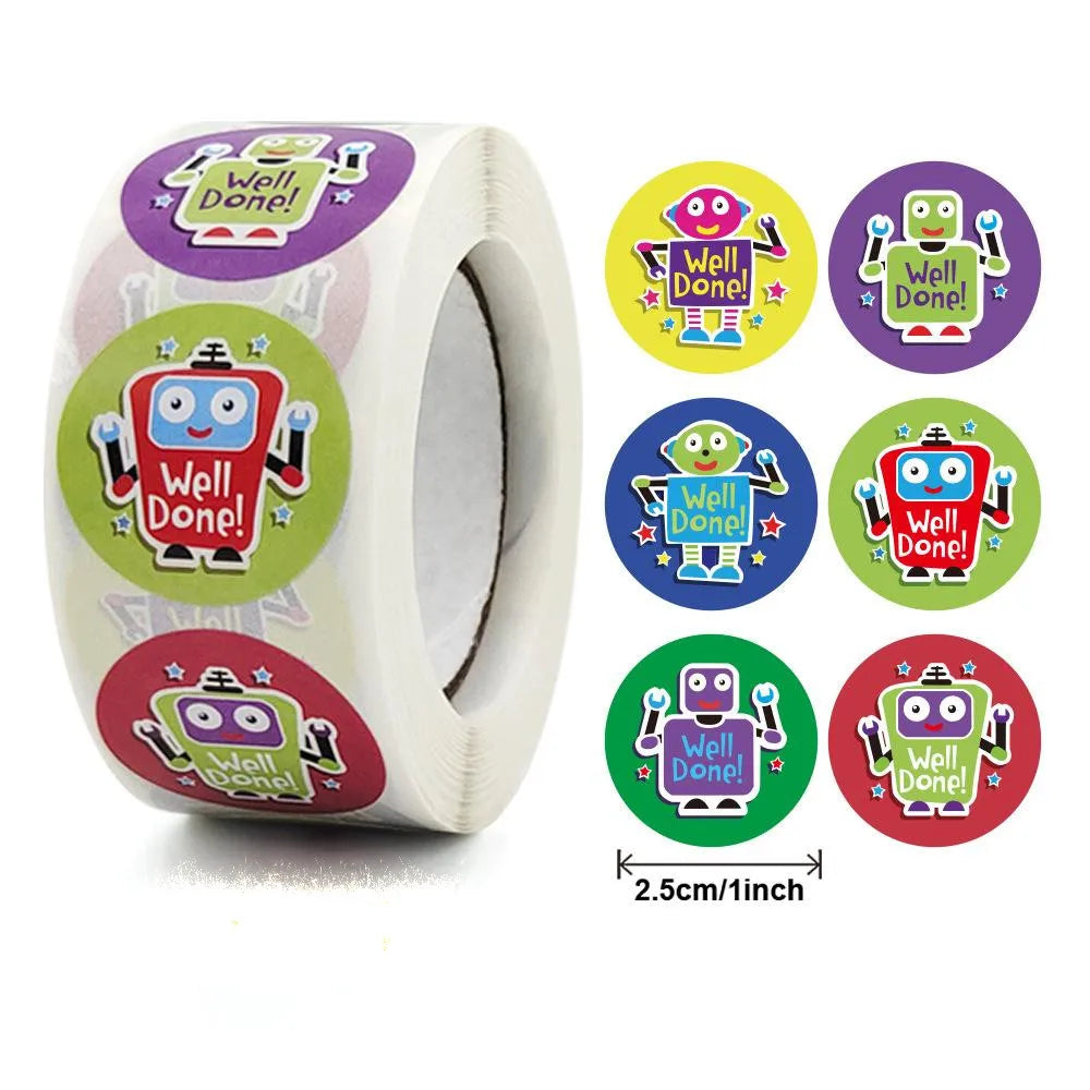 500 Pcs Reward Stickers Motivational Stickers Roll For Kids For School Reward Students Teachers Cute Animals Stickers Labels (Online Order Only)