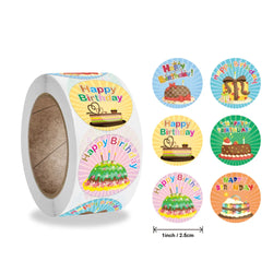 100-500pcs Happy Birthday stickers Gift packaging Sealing Label DIY Party decoration Self-adhestive Handmade Stationery Sticker (ONLINE ORDER ONLY)