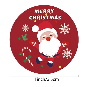 100-500Pcs Merry Christmas Stickers Christmas Theme Seal Labels Stickers For DIY Gift Baking Package Envelope Stationery Decor (ONLINE ORDER ONLY)