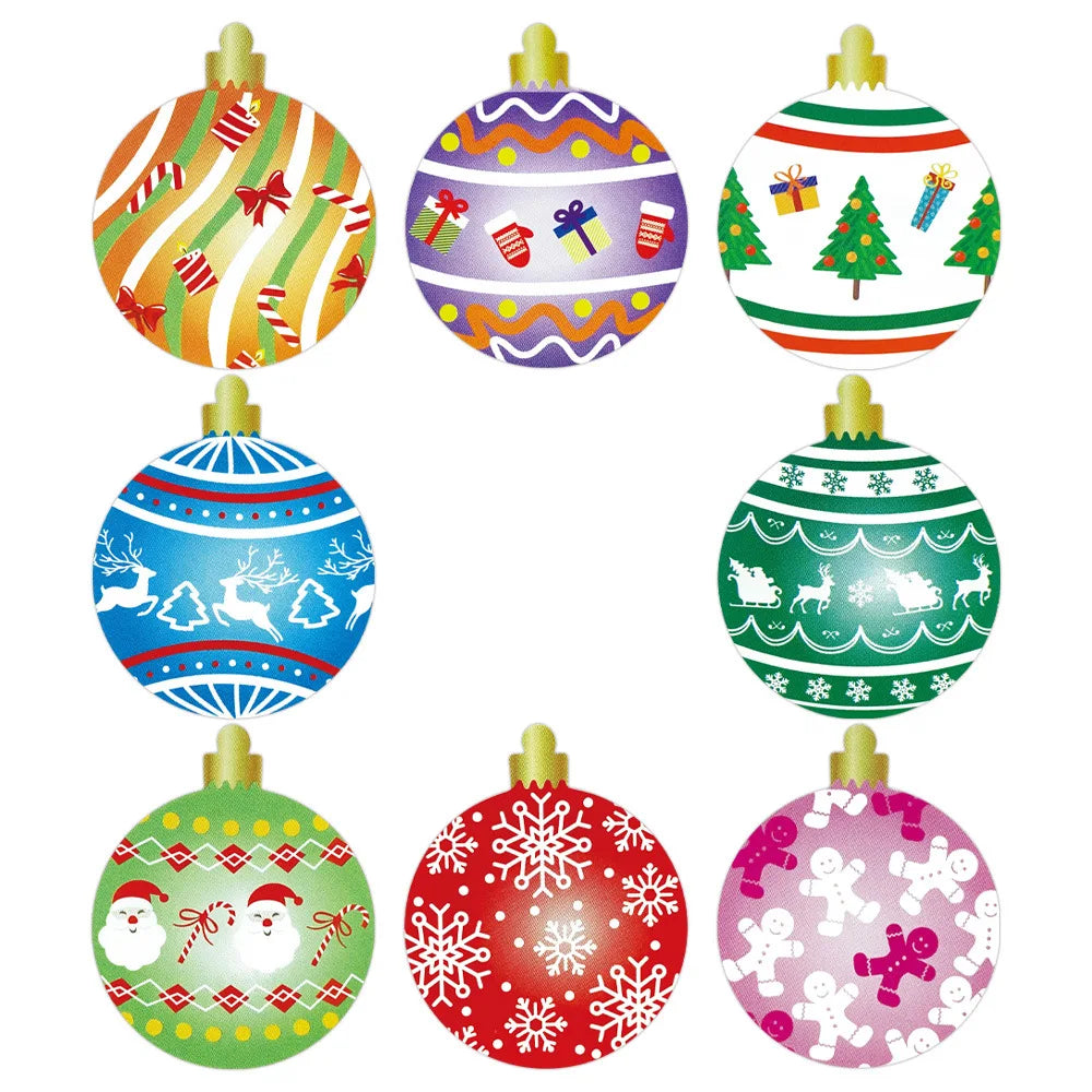 100-500Pcs Merry Christmas Sticker Christmas Party Holiday Decoration Gift Sealing Glue Baking Packaging Sticker Label 1inch (Online Order Only)