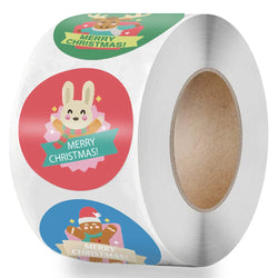 2020 New Christmas Stickers 100-500pcs Christmas Tags/Happy Holidays with 6 snowmen Sticker label (ONLINE ORDER ONLY)