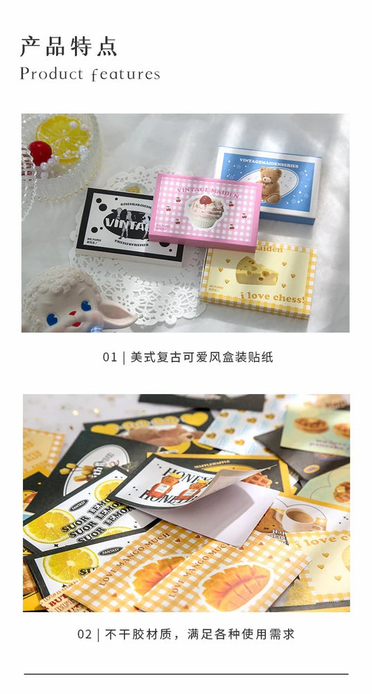 40/60Pcs/box Retro Girls House Series Sticker Hand Account DIY Album Decoration Scrapbooking Stickers Kawaii Korean Stationery (ONLINE ORDER ONLY)