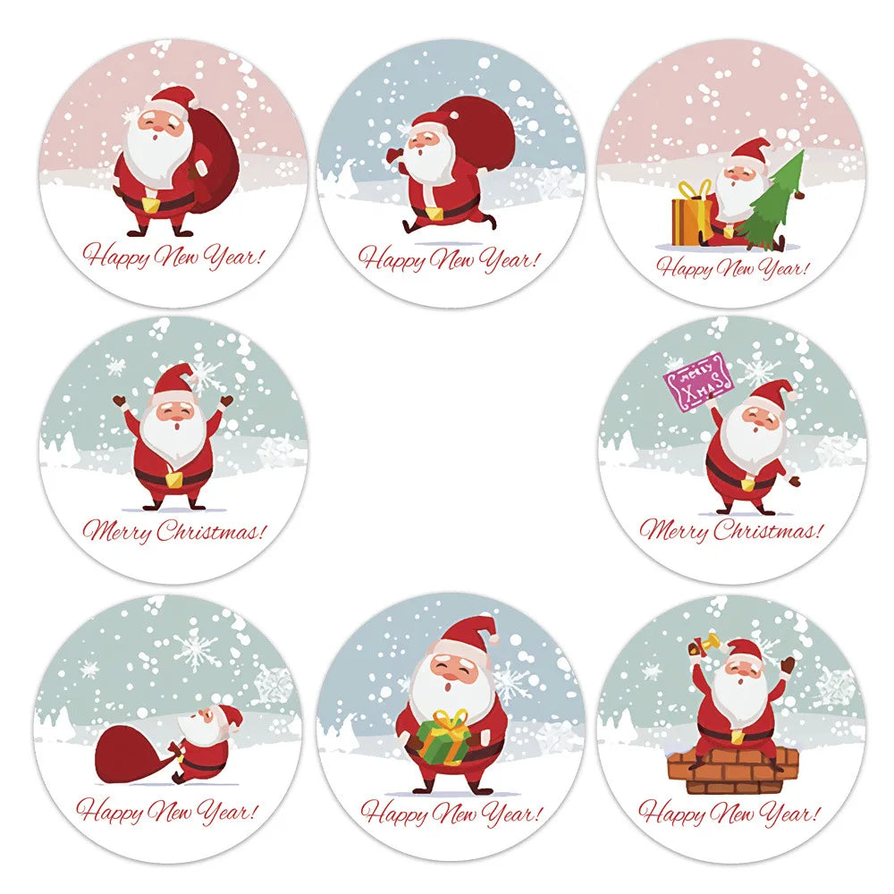 100-500Pcs New 1 Inch Christmas Theme Seal Labels Stickers For DIY Gift Baking Package Envelope Stationery Decoration (ONLINE ORDER ONLY)