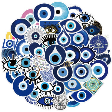 10/30/50pcs Turkish Evil Eye Graffiti Stickers Skateboard Guitar Laptop Motorcycle Luggage Bike Car Phone Cool Sticker Kid Toy (ONLINE ORDER ONLY)