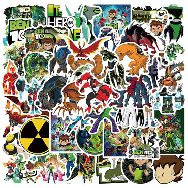 50pcs Ben 10 Dinosaur Stickers Waterproof PVC for Luggage Laptop Bicycle Skateboard (ONLINE ORDER ONLY)
