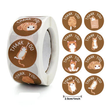 100-500pcs Cute Animal Thank You Stickers For Your Order Small Business Packaging,Birthday,Party Favors Merry Christmas,Wedding (ONLINE ORDER ONLY)