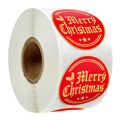 100-500PCS Christmas Snowflake Sticker DIY Baking Sticker Round Adhesive Scrapbooking Christmas stickers (ONLINE ORDER ONLY)