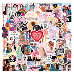 10/50/100PCS Girl Power Feminist Stickers Laptop Skateboard Phone Water Bottle Bike Waterproof Graffiti Sticker Decal Kid Toy (ONLINE ORDER ONLY)