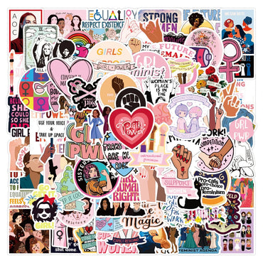 10/50/100PCS Girl Power Feminist Stickers Laptop Skateboard Phone Water Bottle Bike Waterproof Graffiti Sticker Decal Kid Toy (ONLINE ORDER ONLY)