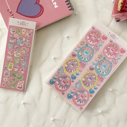 Sweetheart Rabbit Stickers Scrapbooking Decorative Sticker Hand Account DIY Diary Album Stick Label Kawaii Korean Stationery (ONLINE ORDER ONLY)
