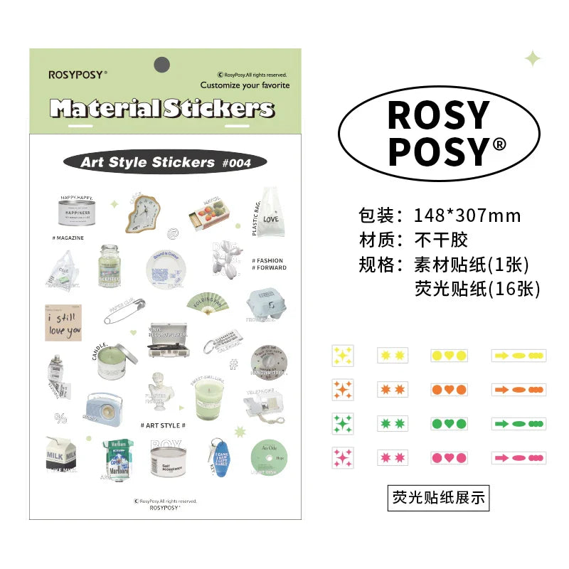 17Pcs Cute Animal Sticker ins DIY Decoration Ablum Diary Scrapbooking Journal Adhesive Sticker Stationery Art Crafts (ONLINE ORDER ONLY)
