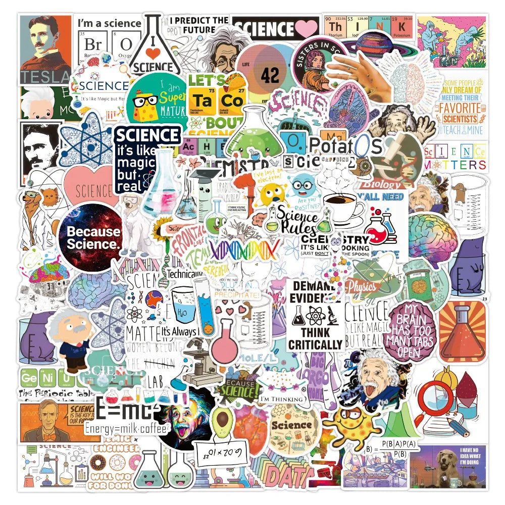 Science Element Stickers Waterproof Decals for Laptop, Luggage, Phone, Car - 10/30/50/100PCS (Online Order Only)