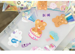 Kawaii Soft Bear Rabbit Decorative Stickers Adhesive Stickers DIY Diary Stationery Stickers Children Gift School Office Supplies (ONLINE ORDER ONLY)