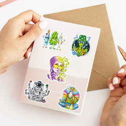10/30/50PCS Funny Characters Leaves Weed Smoking Graffiti Stickers Laptop Guitar Phone Luggage Car Cool Waterproof Sticker Decal (ONLINE ORDER ONLY)