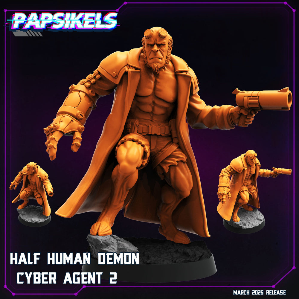 3D Printed Papsikels Half Human Demon Cyber Agent 2 MARCH 2025 CYBERPUNK 28mm 32mm (Online Only)