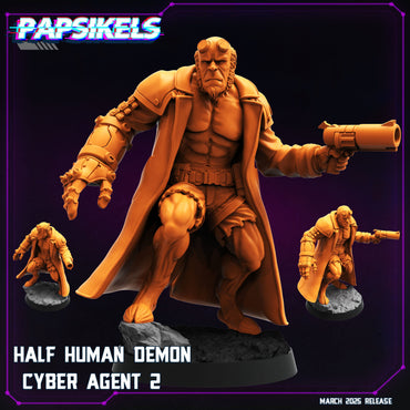 3D Printed Papsikels Half Human Demon Cyber Agent 2 MARCH 2025 CYBERPUNK 28mm 32mm (Online Only)