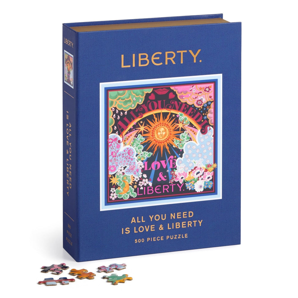 Galison Puzzles: Book Puzzle - 500 Pieces - Liberty - All You Need is Love & Liberty