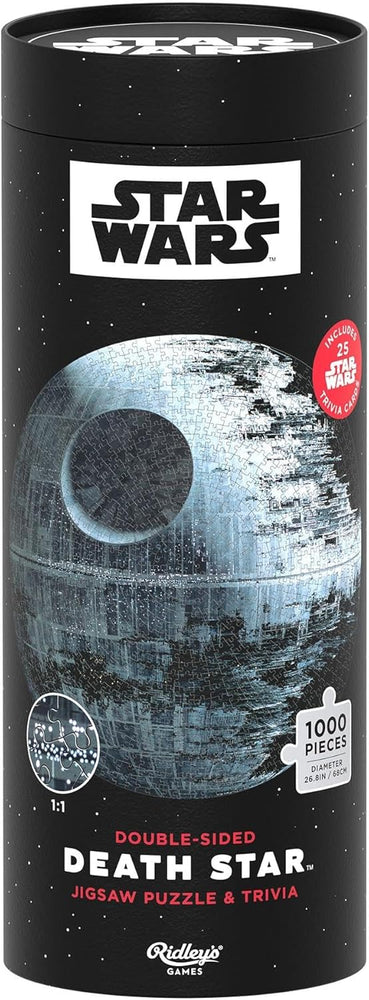 Ridley's Games Puzzles: Jigsaw Puzzle & Trivia - Double-Sided - 1000 Pieces - Star Wars - Death Star