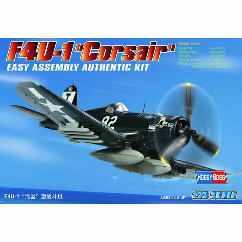 HBM80217 F4U-1D Corsair 1/72 Scale Plastic Model Kit Hobby Boss (ONLINE ORDER ONLY)