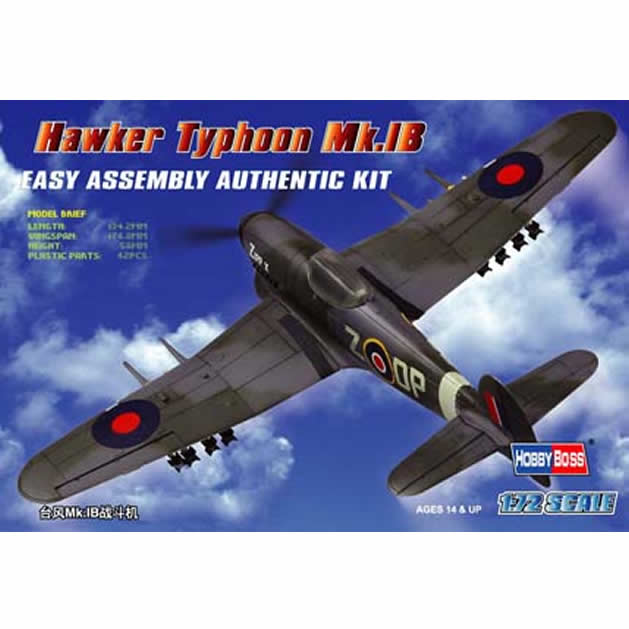 HBM80232 Hawker Typhoon Mk.1B 1/72 Scale Plastic Model Kit Hobby Boss (ONLINE ORDER ONLY)