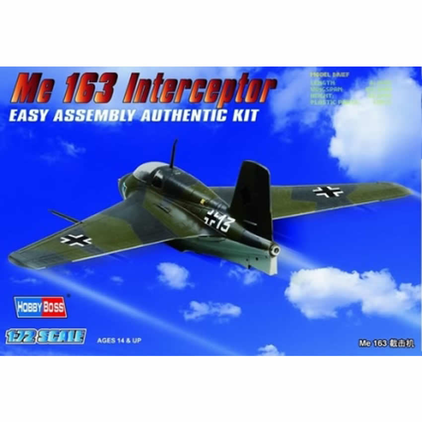 HBM80238 ME163 Interceptor 1/72 Scale Plastic Model Kit Hobby Boss (ONLINE ORDER ONLY)