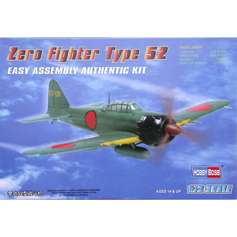 HBM80241 Zero Type 52 1/72 Scale Plastic Model Kit Hobby Boss (ONLINE ORDER ONLY)