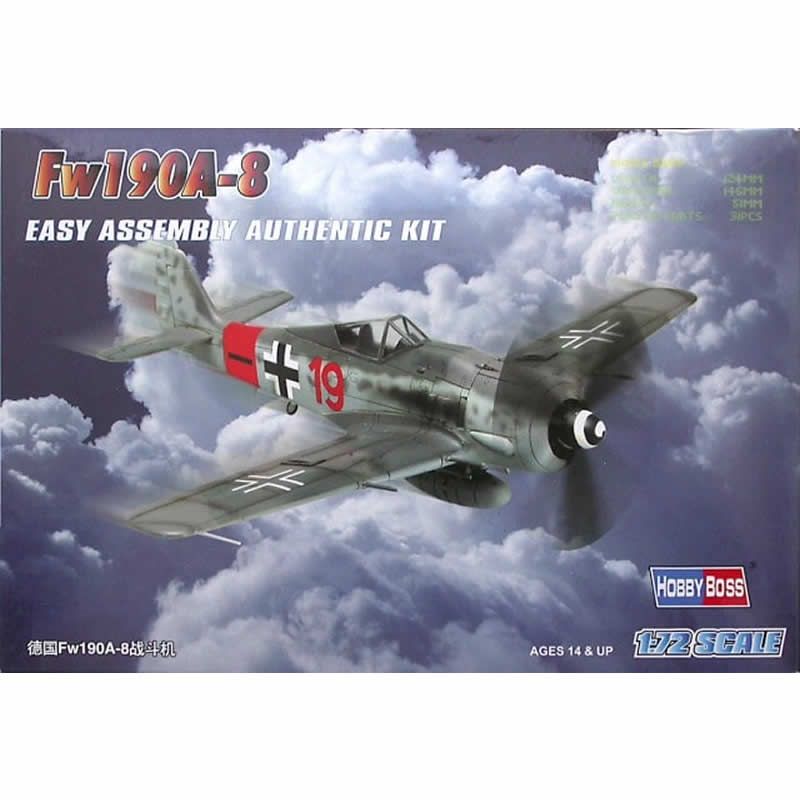 HBM80244 Fw190A-8 Focke Wulf 1/72 Scale Plastic Model Kit Hobby Boss (ONLINE ORDER ONLY)