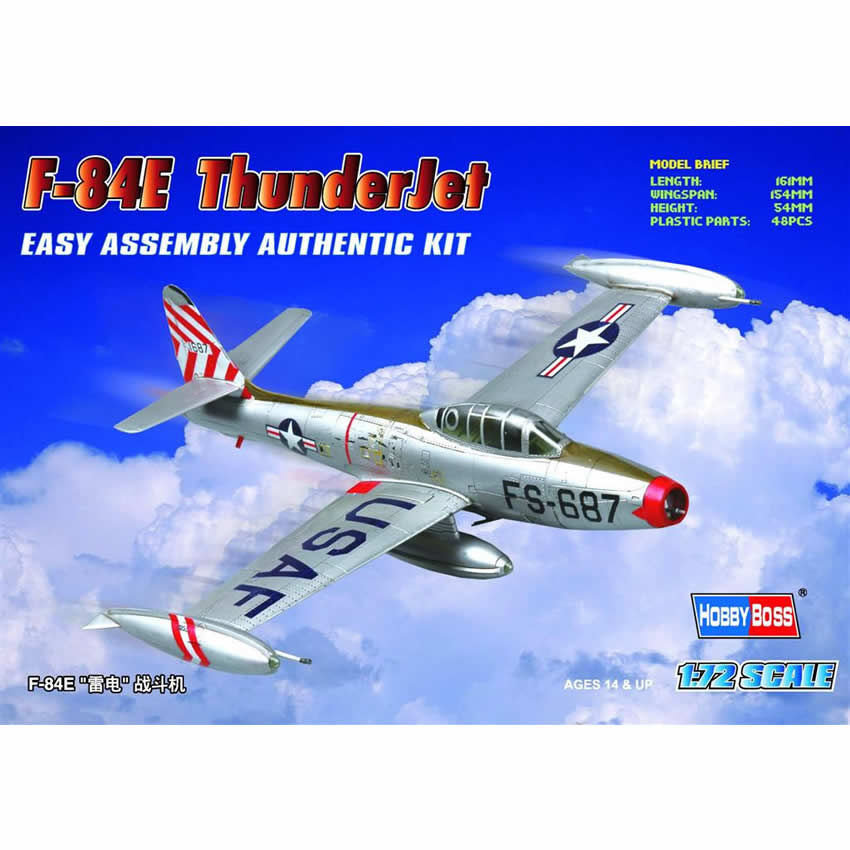 HBM80246 F-84E Thunderjet 1/72 Scale Plastic Model Kit Hobby Boss (ONLINE ORDER ONLY)