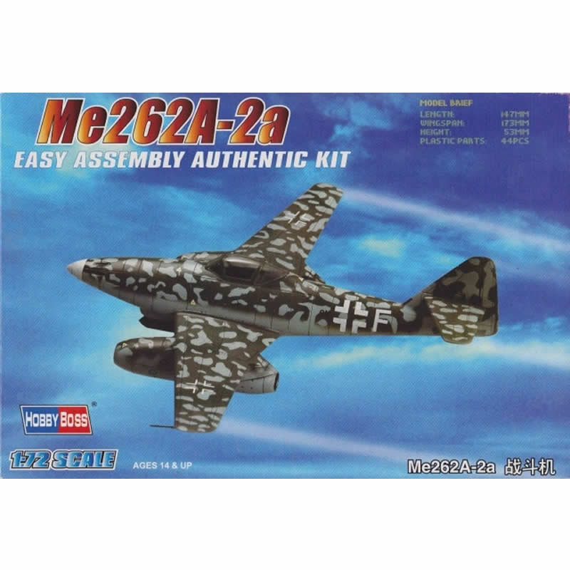 HBM80248 Me262A-2a Messerschmitt 1/72 Scale Plastic Model Kit Hobby Boss (ONLINE ORDER ONLY)