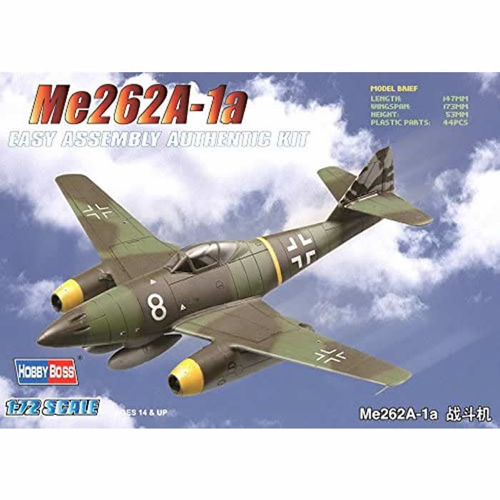 HBM80249 Me262A-1A 1/72 Scale Plastic Model Kit Hobby Boss (ONLINE ORDER ONLY)