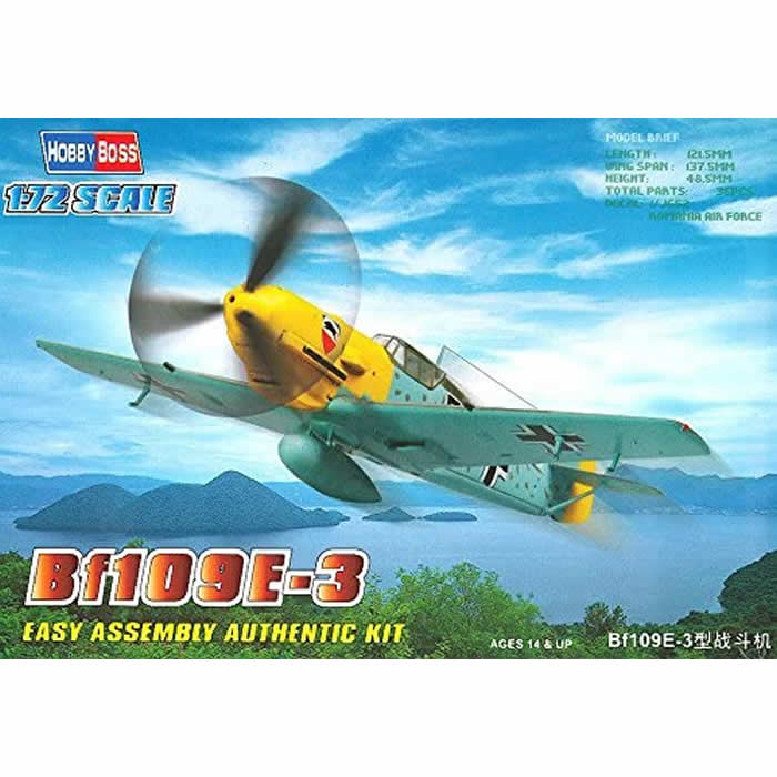 HBM80253 Bf109E-3 1/72 Scale Plastic Model Kit Hobby Boss (ONLINE ORDER ONLY)