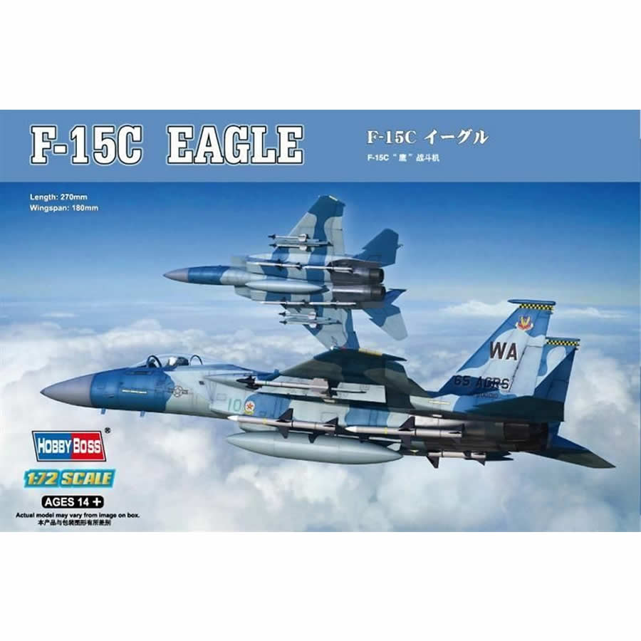 HBM80270 F-15C Eagle 1/72 Scale Plastic Model Kit Hobby Boss (ONLINE ORDER ONLY)