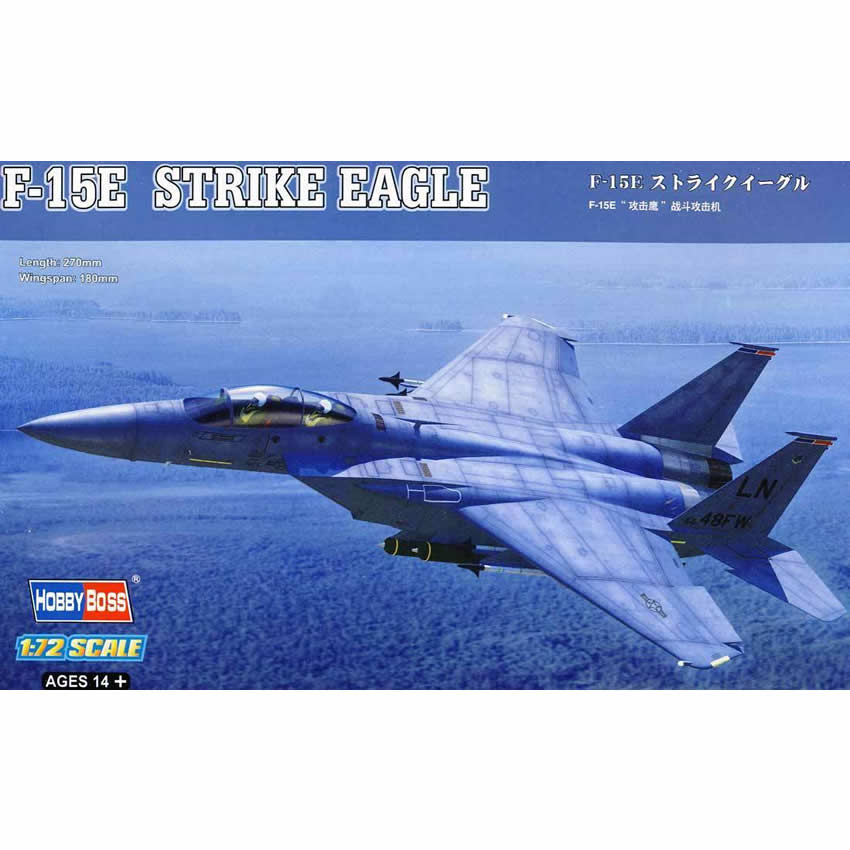 HBM80271 F-15E Strike Eagle 1/72 Scale Plastic Model Kit Hobby Boss (ONLINE ORDER ONLY)