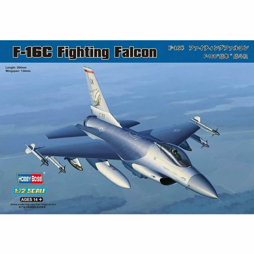 HBM80274 F-16C Fighting Falcon 1/72 Scale Plastic Model Kit Hobby Boss (ONLINE ORDER ONLY)