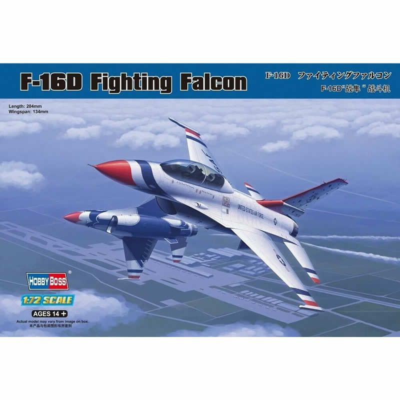 HBM80275 F16D Falcon 1/72 Scale Plastic Model Kit Hobby Boss (ONLINE ORDER ONLY)