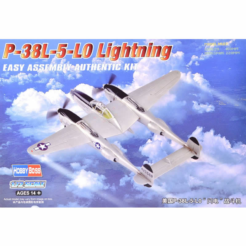 HBM80284 P-38L-5-LO Lightning 1/72 Scale Plastic Model Kit Hobby Boss (ONLINE ORDER ONLY)