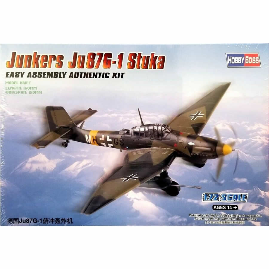 HBM80287 Junkers JU87G-1 Stuka 1/72 Scale Plastic Model Kit Hobby Boss (ONLINE ORDER ONLY)