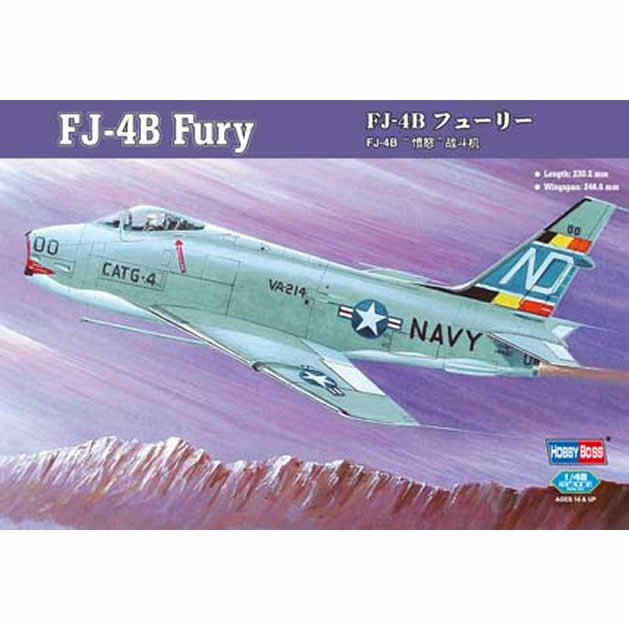 HBM80313 FJ-4B Fury 1/48 Scale Plastic Model Kit Hobby Boss (ONLINE ORDER ONLY)