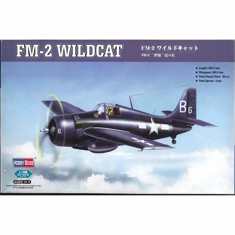 HBM80330 FM-2 Wildcat 1/48 Scale Plastic Model Kit Hobby Boss (ONLINE ORDER ONLY)