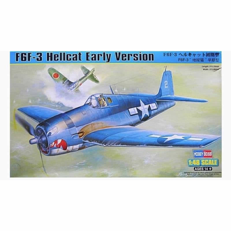 HBM80338 F6F-3 Hellcat Early Version 1/48 Scale Plastic Model Kit Hobby Boss (ONLINE ORDER ONLY)