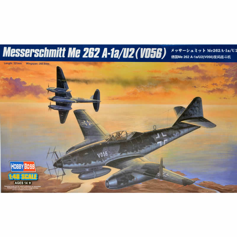 HBM80374 Messerschmitt 262 A-1 U2 1/48 Scale Plastic Model Kit Hobby Boss (ONLINE ORDER ONLY)