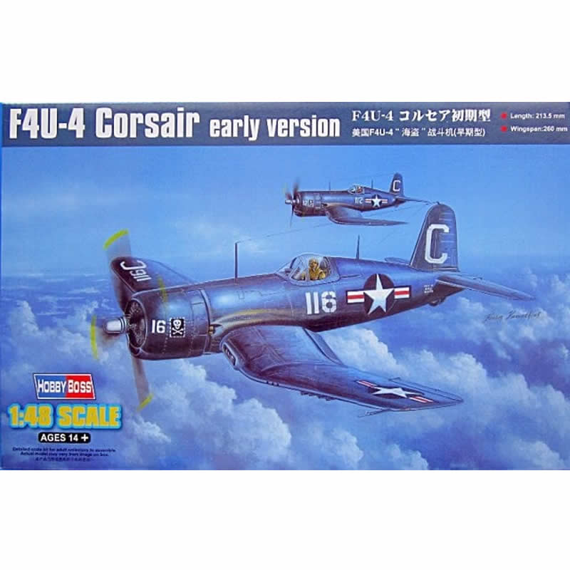 HBM80386 F4U-4 Corsair Early Version 1/48 Scale Plastic Model Kit Hobby Boss (ONLINE ORDER ONLY)