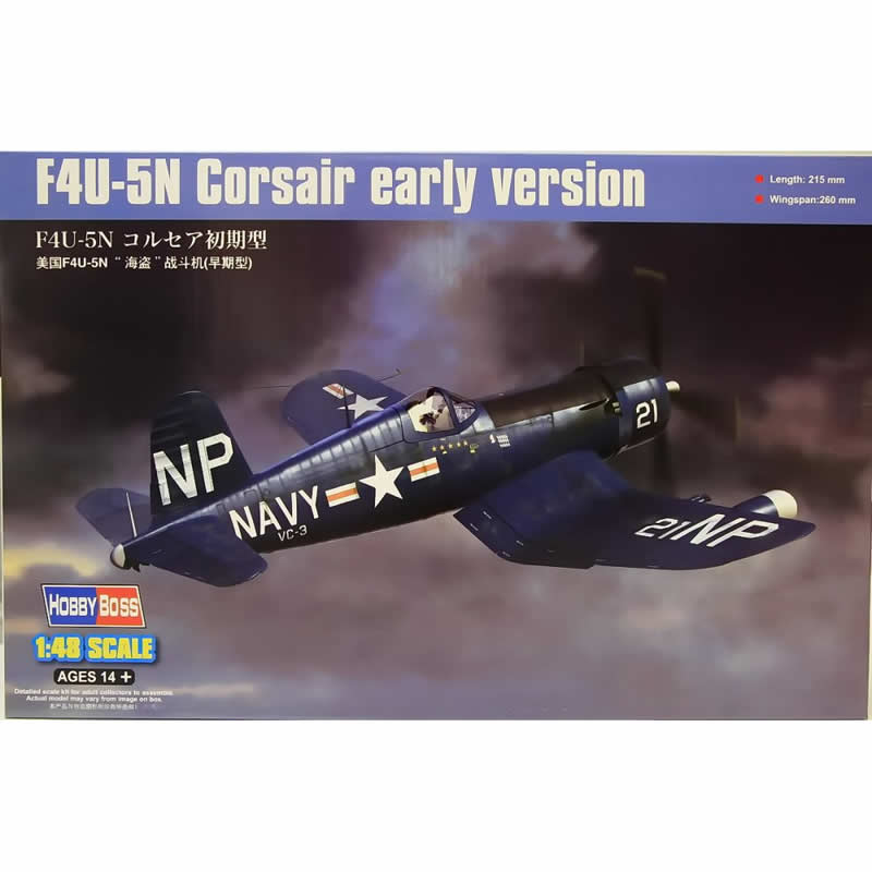 HBM80390 F4U-5N Corsair 1/48 Scale Plastic Model Kit Hobby Boss (ONLINE ORDER ONLY)