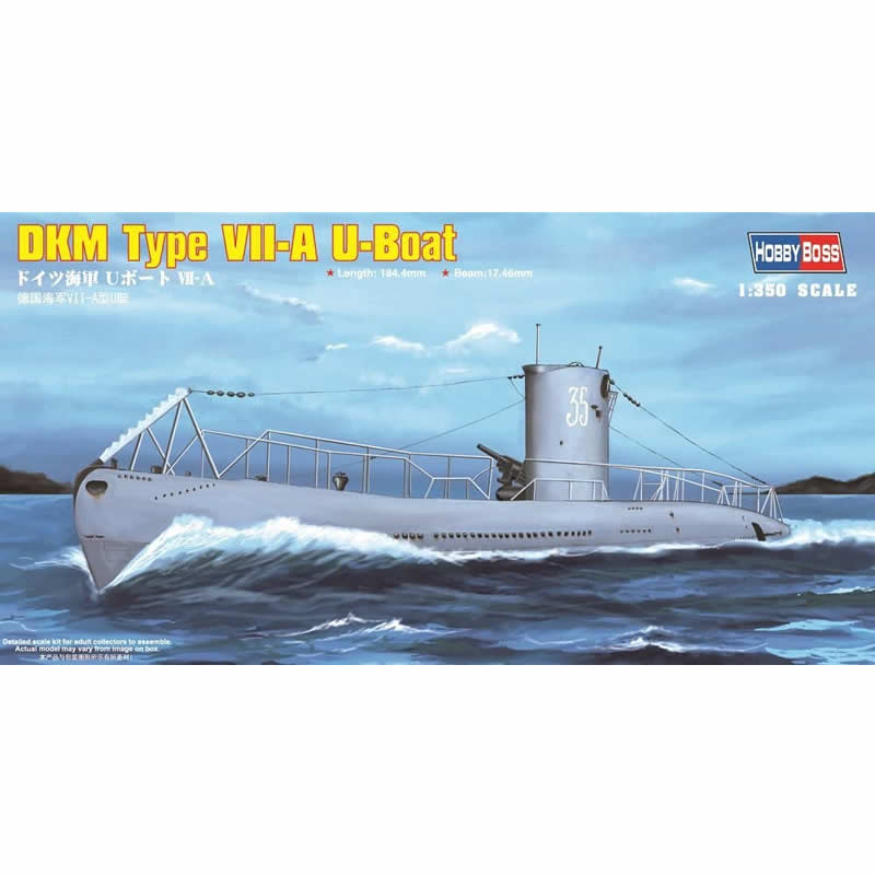 HBM83503 DKM Type VII-A 1/350 Scale Submarine Plastic Model Kit Hobby Boss (ONLINE ORDER ONLY)