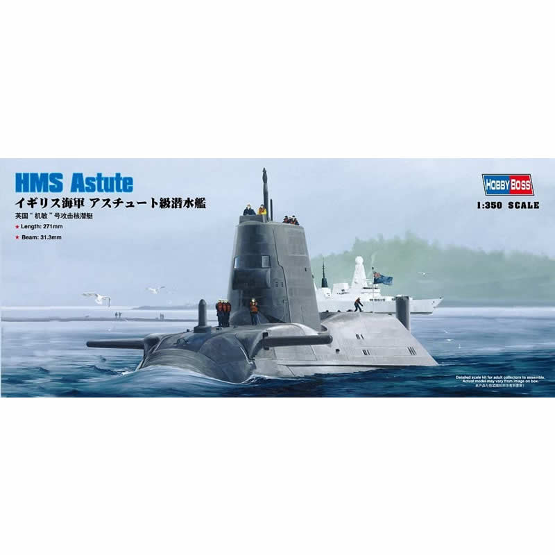 HBM83509 HMS Astute Royal Navy 1/350 Scale Plastic Model Kit Hobby Boss (ONLINE ORDER ONLY)