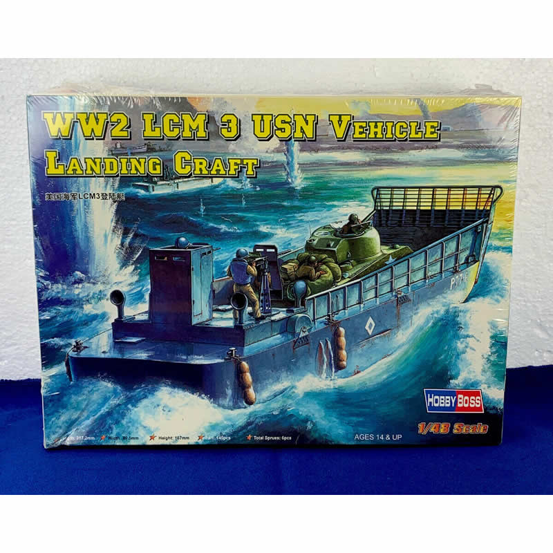 HBM84817 US Navy LCM Landing Craft 1/48 Scale Plastic Model Kit Hobby Boss (ONLINE ORDER ONLY)