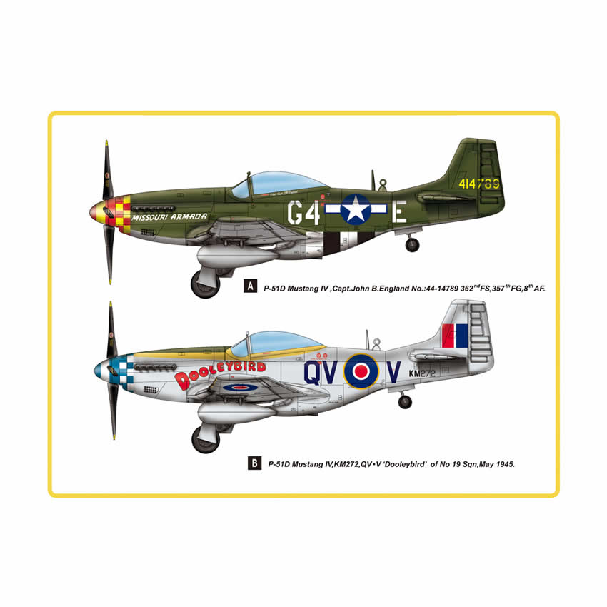 HBM85802 P-51D Mk.IV Mustang 1/48 Scale Plastic Model Kit Hobby Boss (ONLINE ORDER ONLY)